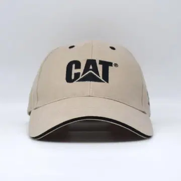 60th CAT 캐터필러 기업 로고 캡 자수 구제 의류 베이지