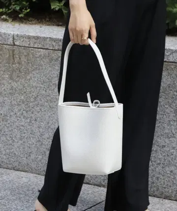 천연 가죽 버킷형 원 핸들 인백 포함