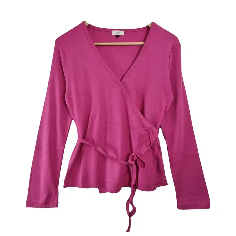 Unused OTTO Hot Pink Wrap V-neck Blouse [L] 100% Cotton