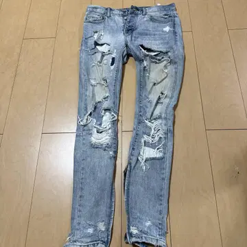 mnml 데미지 진 스키니 사이드 지퍼 28