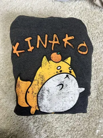 Crazy Raccoon 키나코 굿즈 KINAKO 후드티 다크 그레이