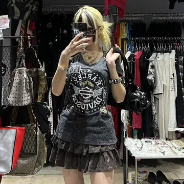 할리 데이비슨 메쉬 디자인 티셔츠 y2k 헤이세이 그랑지