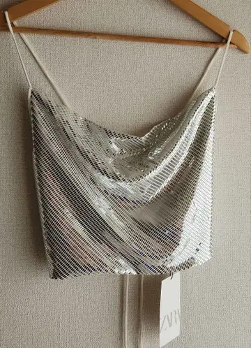 자라 반짝이는 실버 뷔스티에