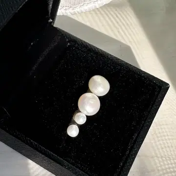 화이트 펄 스터드 귀걸이 4개 2세트