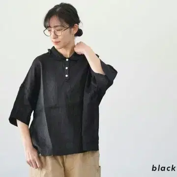 2025S/S Gauze# LABORATORY 린넨 블라우스 블랙