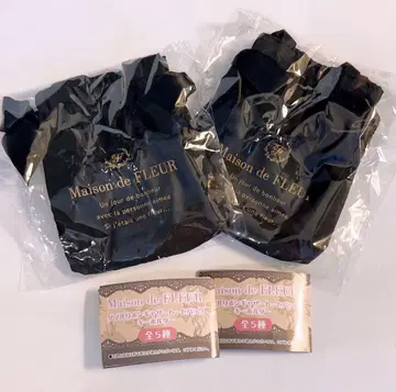 Maison de FLEUR 가챠 더블 리본 개더 토트 블랙 2개