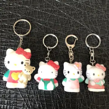 키티 키링 4개 세트 산리오 레트로