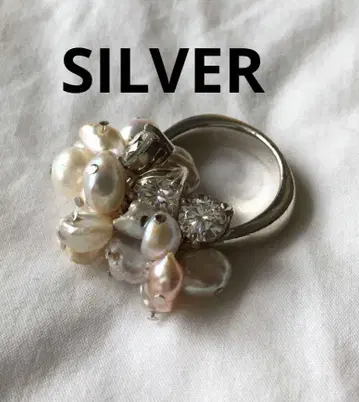 빈티지 담수 펄 실버 반지 SILVER 지르코니아 자라자라