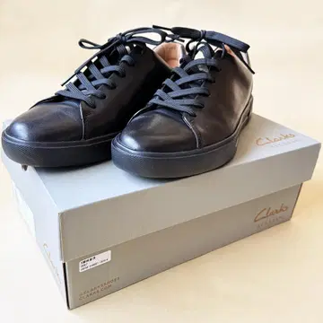 Clarks 블랙 가죽 스니커즈 안코스타 레이스 25cm