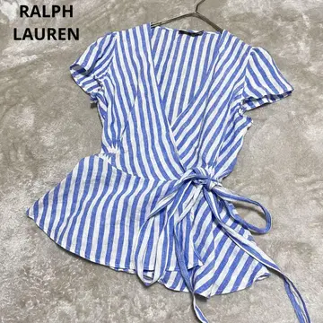 컨디션 최상 폴로 랄프 로렌 린넨 스트라이프 카슈쿨 블라우스