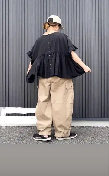 마오 메이드 프릴 블라우스 3way mao made 프리 사이즈 블랙