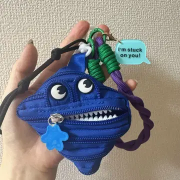 몬스터 지퍼 파우치 포함 지저귀는 키링 핸드 스트랩