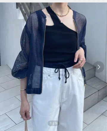 노카라 메쉬 시어 자켓