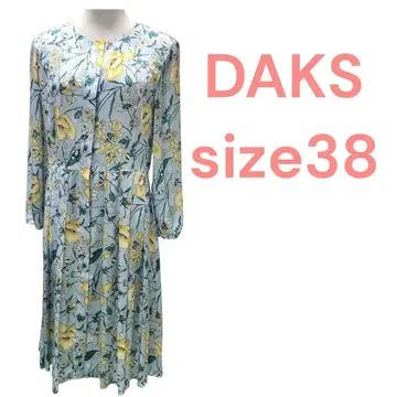 닥스 스카이블루 셔츠 꽃무늬 프린트 긴팔 여성용 원피스 size38