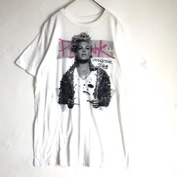 3051 P!NK 티셔츠 투어 티셔츠 화이트