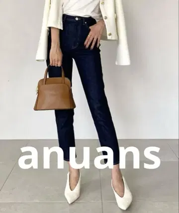 거의 미사용 anuans 데님 팬츠 SMALL 인디고 블루 여성용