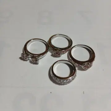 지르코니아 스톤 반지 4개 세트