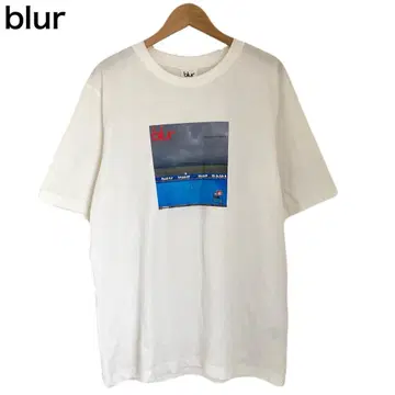 blur 밴드 티셔츠 락 반팔 화이트 프린트 음악 둥근넥 L