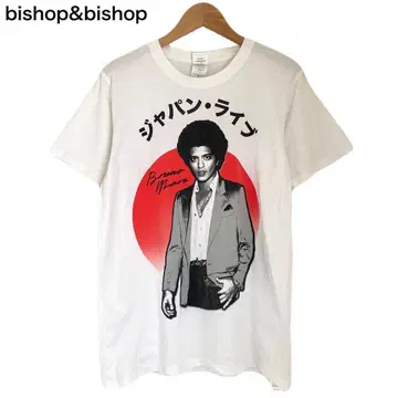 BISHOP&BISHOP 음악 티셔츠 인물 흑인 반팔 화이트 밴딩