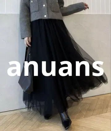 거의 미사용 anuans 롱 스커트 MEDIUM 블랙 여성용