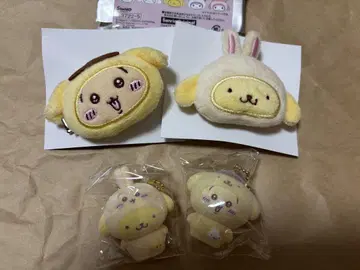 치이카와 산리오 토끼 폼폼푸딩 플로키 마스코트 헤어 클립