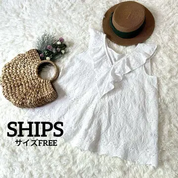 SHIPS/레이스 프릴/슬리브리스/블라우스/FREE/정가 12,900엔