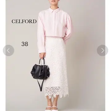 CELFORD 백 플레어 크롭 셔츠 핑크 38