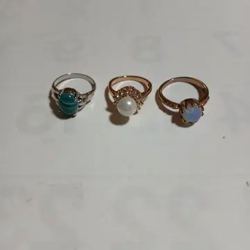 스톤 모티브 반지 3개 세트