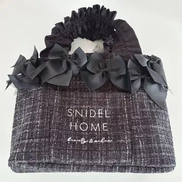 SNIDEL HOME 스나이델 홈 트위드 리본 백 블랙