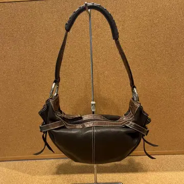 Miss Ashida 다크 브라운 가죽 핸드백