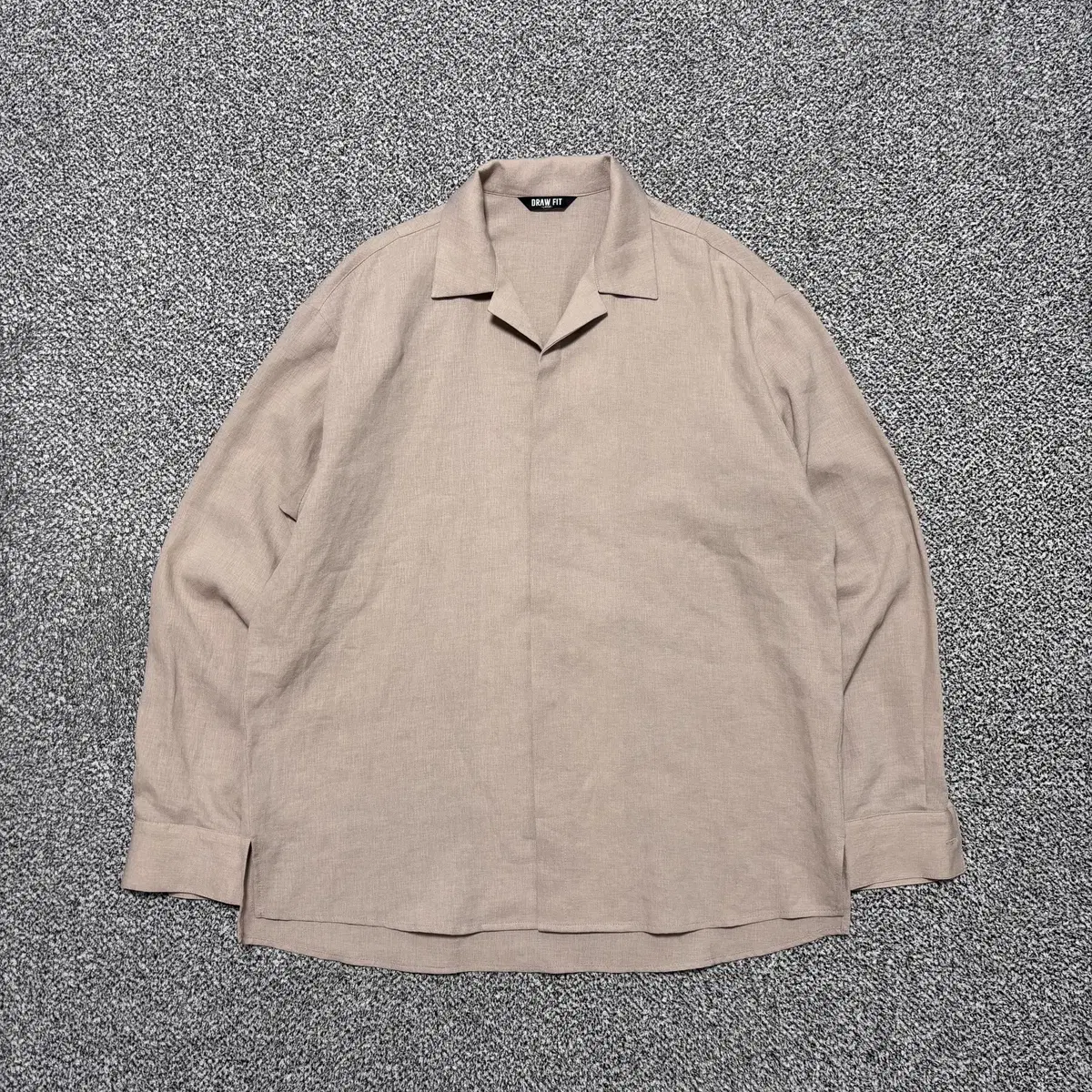 Draw Fit Linen Hidden Minimal Shirt (L)