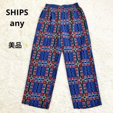 SHIPS any 멀티 체크 팬츠 워셔블 F 주름 방지