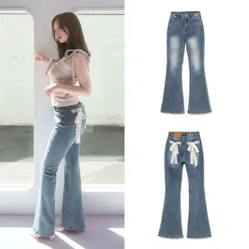 앤드메리 레이스 리본 데님 M