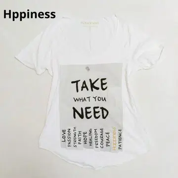 Hppiness 행복 티셔츠 프린트 이탈리아제 면100% 화이트 반팔