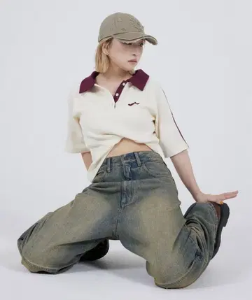 JIMWAG 짐와그 피케 셔츠 티셔츠 리브 망 헤이세이 플라밍고