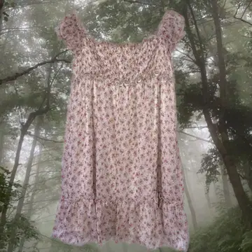 모리걸 페어리 그런지 미니 꽃무늬 원피스 튜닉 브라우니 비