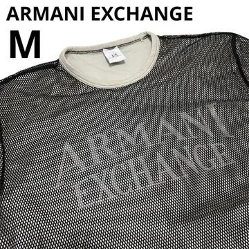 ARMANI EXCHANGE 메쉬 레이어드 반팔 티셔츠 블랙