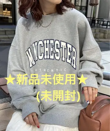 미사용 새상품 헤비 웨이트 칼리지 로고 빅 맨투맨
