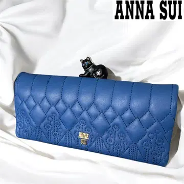 [몇 번 사용만] ANNA SUI 지갑 할리퀸 고양이 블루