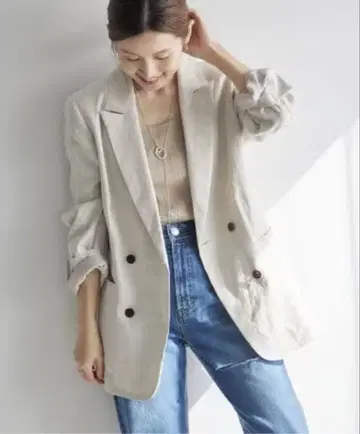 이에나 LINEN COTTON 스트레치 자켓