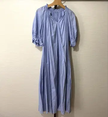 마리하 MARIHA 봄꽃 드레스 반팔 블루