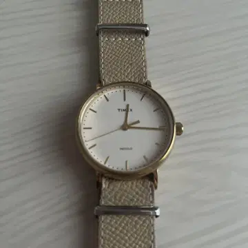 Timex 아날로그 손목시계 골드/화이트