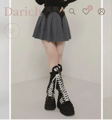 Darich 플리츠 미니 스커트 그레이