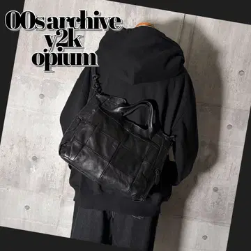 y2k opium 2way 가죽 핸드백 2000년대