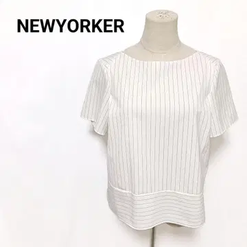 NEWYORKER 고급스러운 스트라이프 풀오버 보트넥 디자인 사이즈 9