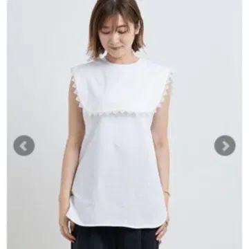 yori 컬러 레이스 티셔츠 화이트