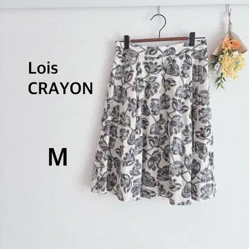 로이스크레용 Lois CRAYON 플레어 스커트 무릎 기장 일본제 꽃무늬