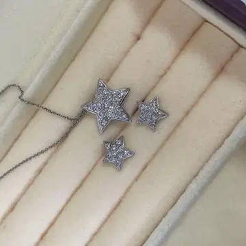 별 스타 모티브 실버 목걸이 & 귀걸이 세트 Silver925