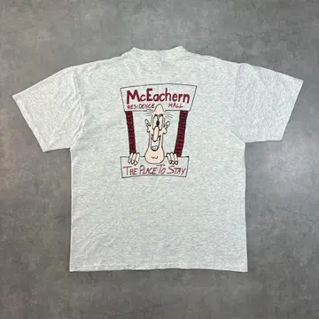 90s 빈티지 스쿨 디자인 마블링 그레이 티셔츠 L 사이즈