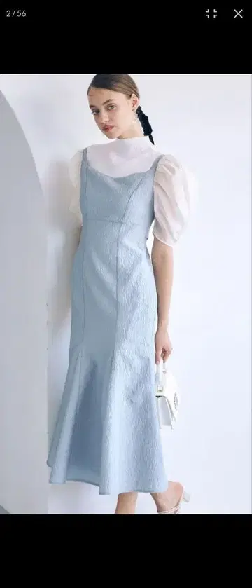 MERCURYDUO 부푼 자카드 잔스카 S 사이즈 아이스 블루